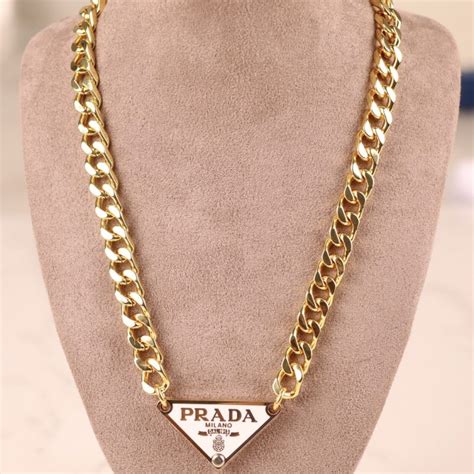 prada triangle necklace dupe